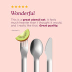 ZOKU Pocket Utensil Set, Purple - Stainless Steel Fork, Knife, and Spoon Nest in Case - Portable Design for Travel, School, Work, Picnics, Camping and Outdoor Home Use