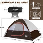 Camping Tent 2-4 Person, Waterproof Windproof Tent with Rainfly Easy Set up-Portable Dome Tents for Camping…