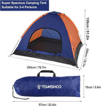 3-4 Persons Camping Tent Lightweight Outdoor Backpacking Tent with Rain Fly Family Camping Hiking Beach Fishing Tent