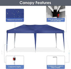 COBIZI 10x20 Pop Up Canopy Tent Party Tents for Parties Weddings Backyard Waterproof Outdoor Commercial Instant Canopy Event Tent with Stakes, Ropes,Sandbags, Deep Blue