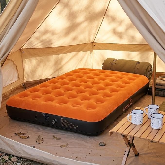 Air Mattress with Built-in USB Rechargeable Pump Camping Inflatable Mattress Portable Blow up Mattress Air Bed Guest Bed for Home Outdoors Hiking Travel