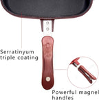 Square Double Sided Frying Pan, Kitchen Non-stick Baking Pancake Pan Omelette Trays, Indoor/Outdoor Camping Sandwich Toaster Grill, Cooks Toasties, Breakfast and More