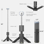 MORIKO Camping Lights Rechargeable Telescopic, Portable Collapsible Magnetic Lantern Camping Essentials, 10,500mAh IP67 Waterproof LED Flashlights, Camping Gear for Hiking Fishing Travel Emergency