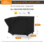 NettyPro Griddle Cover for Blackstone 28" Griddle with Single Shelf, Waterproof Heavy Duty 2 Burner Flat Top Gas Grill Cover 28" Cooking Station Camping, Black