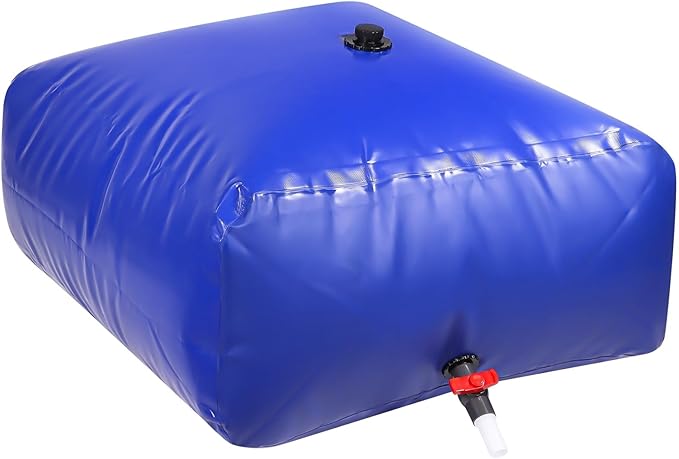Portable 500L/132 Gallon Water Tank Collapsible Water Storage Container Bag, Water Bladder Bob with Valve for Camping RV Life Agricultural Outdoor Construction Watering