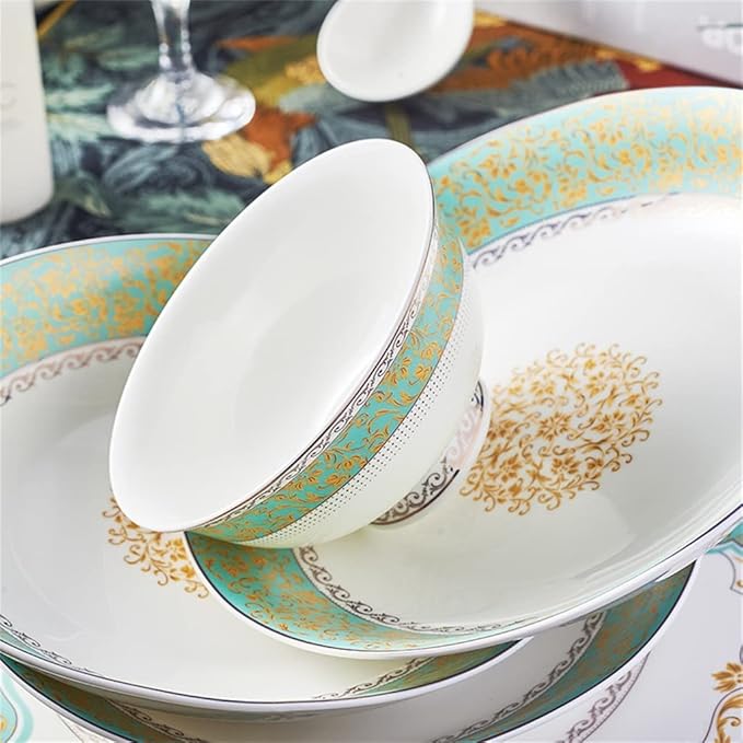 Ceramic Tableware and Tableware Set with 60 Pieces of European Tableware and Dishes Set