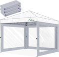 Clear Canopy Sidewalls for 10x10 Pop Up Tent, Transparent Window Curtain Cloth, 8 Mil PVC Enclosure Fabric with Zipper, Grey (3Pack Sidewalls Only, Not Included Frame&Top)