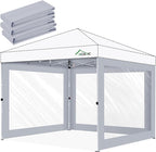 Clear Canopy Sidewalls for 10x10 Pop Up Tent, Transparent Window Curtain Cloth, 8 Mil PVC Enclosure Fabric with Zipper, Grey (3Pack Sidewalls Only, Not Included Frame&Top)