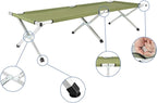 Flandre Folding Camping Cot Lightweight Portable Camping Bed with Carrying Bag, Indoor Outdoor Sleeping Bed Easy Set up for Adults Kids Camping Hiking Hunting Traveling Army Green