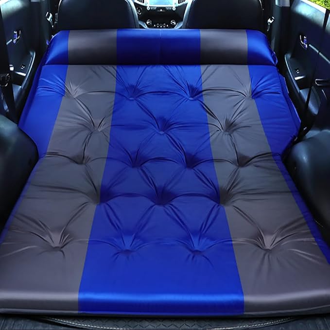 Self-Inflating Car Air Mattress for Toyota 4Runner 2010-2025 SUV 5-Seater, 5cm Thick Portable Foldable Double/Single Bed for Camping Travel,Polyester Fabric BlueGray