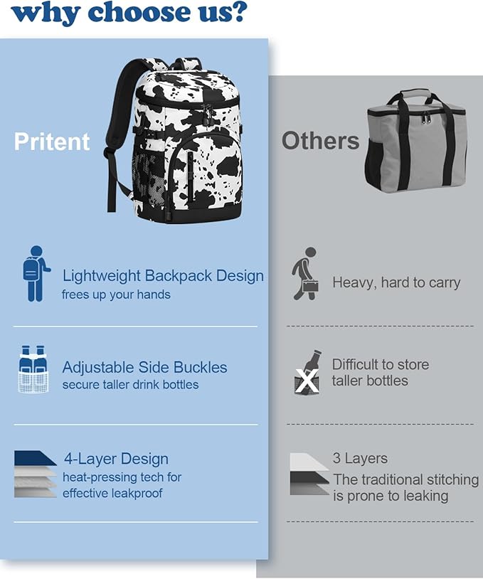 Cooler Backpack Insulated Waterproof,30/45 Cans Backpack Coolers Leakproof Lunch Backpack for Men Women Portable Soft Cooler Bag for Beach Camping Trave Picnic
