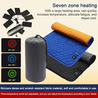 Heated Sleeping Bag Pad, Adjustable Warm Foldable Tent Sleeping Mat, Seven Zone Heating, Machine Washable, Quickly Increase Temperature (Blue)
