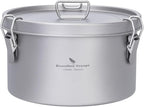Boundless Voyage Titanium Sealed Lunch Box with Leak-Proof Lid Camping Cookware Lightweight Outdoor Cooking Pot for Backpacking Hiking Picnic & Travel Food Container (Ti2086C/1.5L)