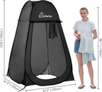 Wolfwise Pop Up Shower Tent, Portable Instant Changing Tent with Ventilation Window & Carry Bag, Privacy Bathroom Toilet for Beach, Camping & Outdoor, Width 47 ", Height 75 ", Black