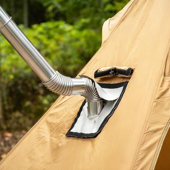 2.36" Elbow Stove Pipe Stainless Steel Chimney Flue for Outdoor Camping Wood Stove 90/45 Degree