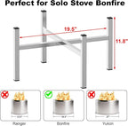 Firepit Stand, 19.5" Stainless Steel Stand for Solo Stove Bonfire and Other 19.5 in Firepit, Fire Pit Accessory, Camping Outdoor Fireplace Tools