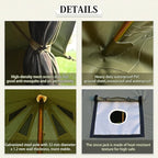 MC TOMOUNT Canvas Tent Bell Tent Yurt with Stove Jack Zipped Removable Floor for Glamping Truck Car Camping