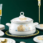 European Chopsticks Bone China Tableware Set Dishes Set 58 Pieces