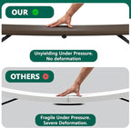 Folding Table, 4FT Foldable Picnic Table with Carrying Handle, Heavy Duty Fold-in-Half Portable Table for Weddings, Camping, RV Travel, Parties, BBQs, and Indoor Use, Easy to Fold and Store,Brown
