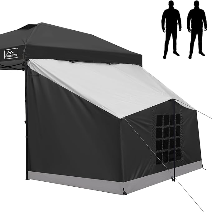 KAMPKEEPER 2 Person Canopy Side Tent, Camping Tent for 10x10 Canopies, Easy Up Cube Tents Gazebo Room with Mesh Window for Camping, Storage, Events(Canopy Not Included)