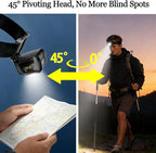 Headlamp Rechargeable - Super Bright LED Head Lamp with Red and White Light for Adults Motion Sensor Streamlight Head Light with Night Buddy Running Camping Hunting Hiking Fishing (Black Panther)