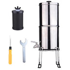 Drfeify 1 Gallon Gravity Water Filter System, 60ml min Rate Food Grade Stainless Steel, Removes Impurities Improves Taste, with Activated Carbon Silver Ions UF Membrane, for Camping (K8779A with