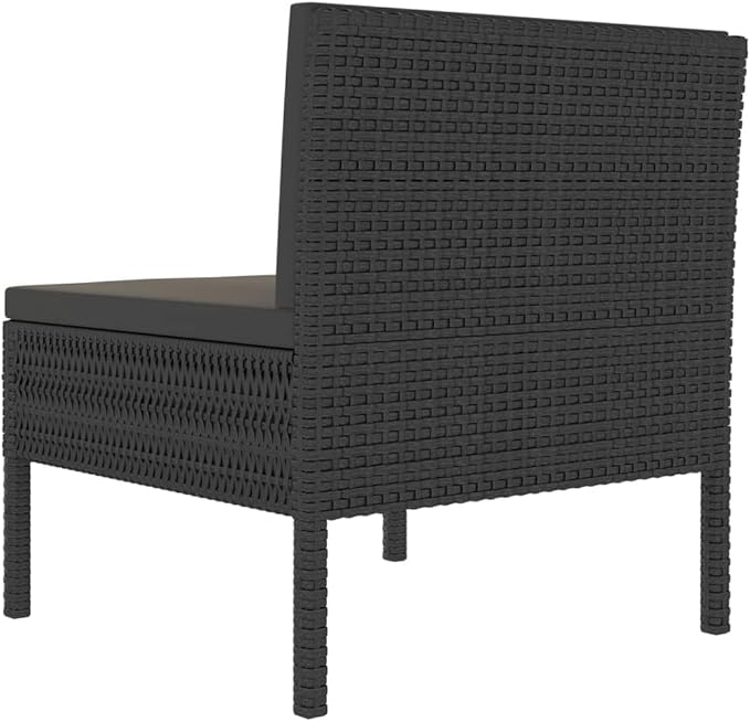 Patio Chairs 3 pcs with Cushions Poly Rattan ,Garden Chairs,Furniture Set,Outdoor Chairs,Lawn Chairs,Balcony Chairs,Study Chair,Camping Chair,for Dining Room,Living Room,Study Room,Garden,Black