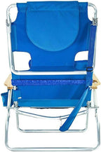 Ostrich Deluxe Padded 3-N-1 Lightweight Portable Adjustable Outdoor Folding Chair for Lawn Beach Lake Camping Lounge with Footrest, Blue (4 Pack)