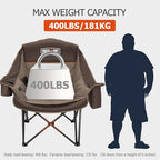 Overmont Oversized Camping Chair for Adults - 400lbs Support Heavy Duty Padded Folding Chair with Cooling Bag Cup Holder Side Pocket Carry Bag - Comfortable Portable for Outdoor Garden Sports Beach