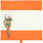 WEKAPO Beach Blanket Sandproof Waterproof, Extra Large Beach Mat, Oversized & Compact Sand Free, Quick Drying Beach Essentials for Vacation, Cruise, Picnic & Camping with Stakes