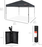 Best Choice Products 8x8ft Pop Up Canopy Tent, Outdoor Shade, 1 Person 1 Minute Set Up, Carry Case, 4 Weight Bags - Gray