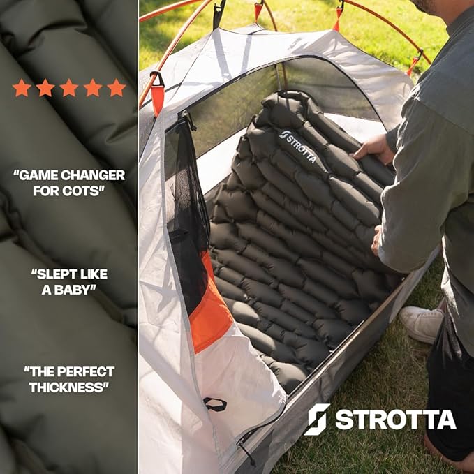 ANGORA BRANDS Inflatable Sleeping Pad for Camping & Backpacking – Lightweight 2.1” Thick Compact Sleeping Mat, 25” Wide Portable Pad for Hiking, Travel & Outdoor Use