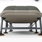 Oxford Cloth Camping Cot with Mattress, Durable Portable Folding Bed for Sleeping, 6-Position Folding Chaise Lounge Chair, Green