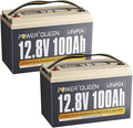 Power Queen 12V 100Ah LiFePO4 Battery, Group 31 Lithium Battery with 1280Wh Energy and BMS Protection, Up to 15000 Deep Cycles for RV Trailer, Solar Off-Grid, Marine