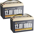 Power Queen 12V 100Ah LiFePO4 Battery, Group 31 Lithium Battery with 1280Wh Energy and BMS Protection, Up to 15000 Deep Cycles for RV Trailer, Solar Off-Grid, Marine