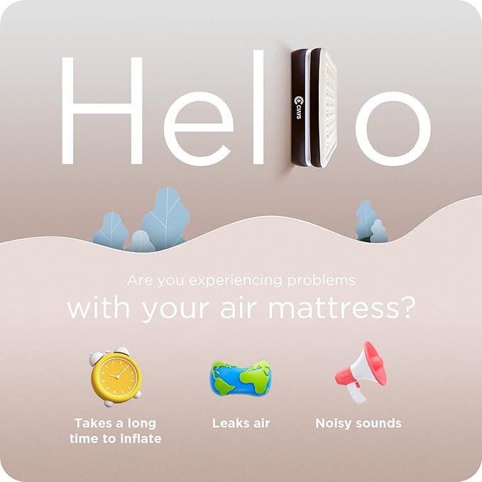 Ciays Air Mattress with Built-in Pump, Blow Up Mattress with Carrying Bag for Home and Camping, Flocked Top Inflatable Air Bed for Guests, Family