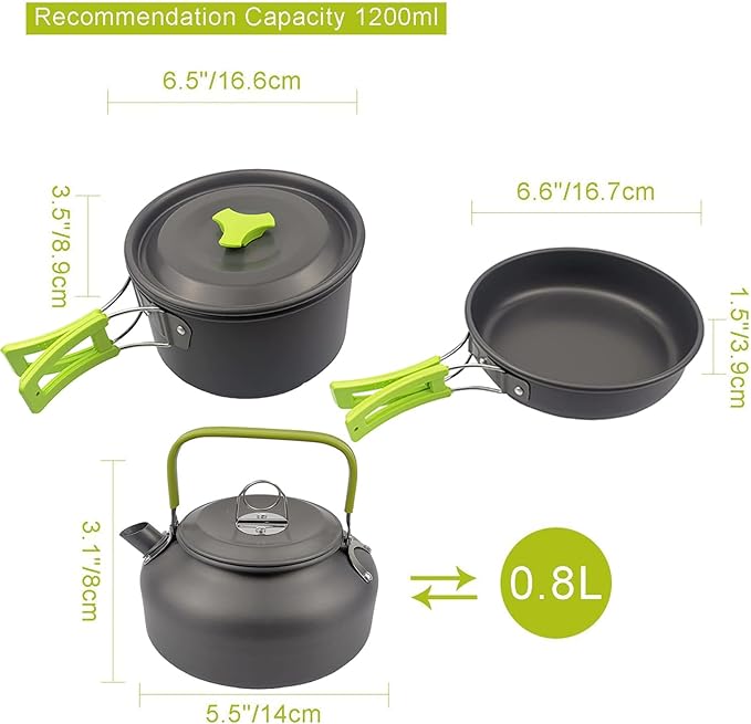 Outdoor Kitchen Utensils Set 9 Pcs Camping Hiking Cookware Portable Picnic Tableware Tourism Supplies Kit with Accessories Combination
