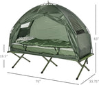 Camping Tent Cot, 4-in-1 Folding Tent Cot Combo with Mattress, Pillow, Sleeping Bag, Roller Carrying Bag, Off Ground Travel Camp Cot for Hiking, Backpacking, Picnic