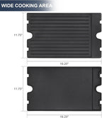 Criditpid 19.25” x 11.75” 2-in-1 Reversible Pre-Seasoned Cast Iron Cooking Griddle for Broil-Mate 746184 Grill, 11239 Flat Griddle Top Plate for Gas Stove/Charcoal/Electric/Propane/Gas Grill.