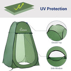 Wolfwise Pop Up Shower Tent, Portable Instant Changing Tent with Ventilation Window & Carry Bag, Privacy Bathroom Toilet for Beach, Camping & Outdoor, Width 47 ", Height 75 ", Green