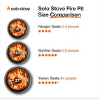 Solo Stove Bonfire with Stand | 19.5" Smokeless Fire Pit, Removable Ash Pan | Portable Stainless Steel Wood Burning Outdoor Fireplace, Ideal for 4–6 People, 21.75 lbs, Water
