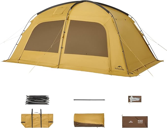 Naturehike Dune Hot Tent with Stove Jack,Double Layer 4 Season Tent,Waterproof 2-4 Person Tents for Camping