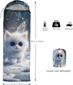 AILONEN Kawaii Panda Sleeping Bags,Lightweight & Waterproof,3 Season Warm & Cool Weather,Dreamy Purple Flower Animal Themed Sleeping Bags for Boys,Girls,Kids,Adults Travelling,Outdoors