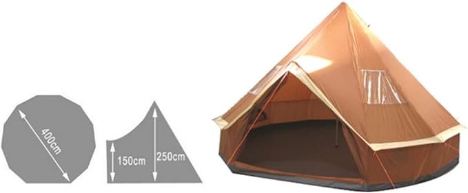 GeRRiT 4M Bell Tent, Tent Yurt 210D Oxford India Tent, Waterproof Bell Tent, Portable Privacy Tent for Family Camping Outdoor Hunting