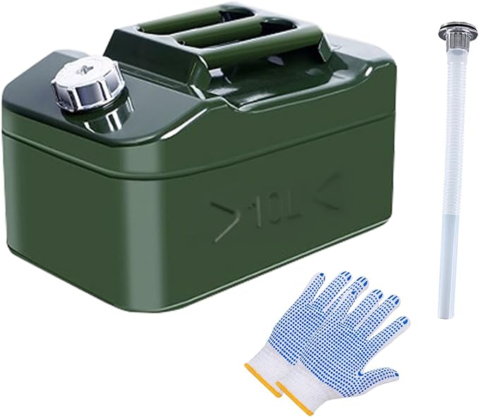 2.5 Gallons Metal Water Can 10liters Stackable Container, Portable Suitable for Outdoor Travel, Car Camping, Emergency Backup (Not For Drinking Water)