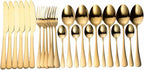 Flatware Sets Gold Cutlery Set Stainless Steel Forks Spoons Knifes Full Tableware Utensils Reusable Tableware Sets Dinnerware Set Eco Friendly Stainless Steel Decoration,
