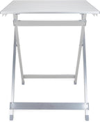 Camco Large Aluminum Side Table - Features Easy Setup & Supports Up to 110lbs - 19.5 L x 20” W x 24.25” H - Great for Camping, RVing & More - Folds to 2” (W) for RV Storage and Organization (51891)
