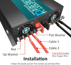 WZRELB 3000watt Pure Sine Wave Inverter 24V DC to 120V AC 60HZ with LED Display Wireless Remote Controller Car Inverter Generator (RBP300024VCRT)