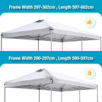 10x20 Canopy Replacement Top Cover with Air Vents for ez up Pop up Canopy Gazebo Tent, with Adjustable Strap, Waterproof & Anti-UV for Outdoor Shade (Top Only,Frame Not Included) (Off White)