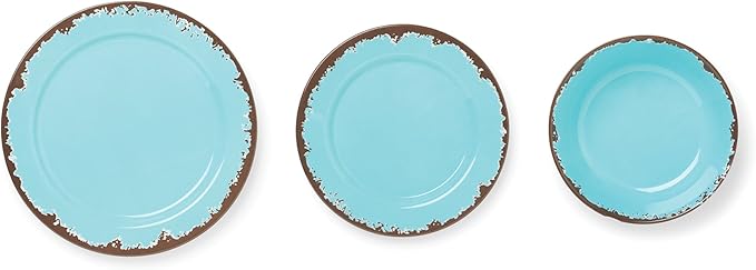 Fox Run Melamine Dinnerware Set, Multicolor, 12 Piece
